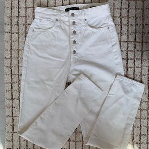 Joe's Jeans High Rise White Button-Fly Jeans